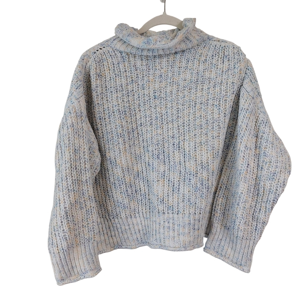 POL Speckled Blue Cowl Neck Sweater